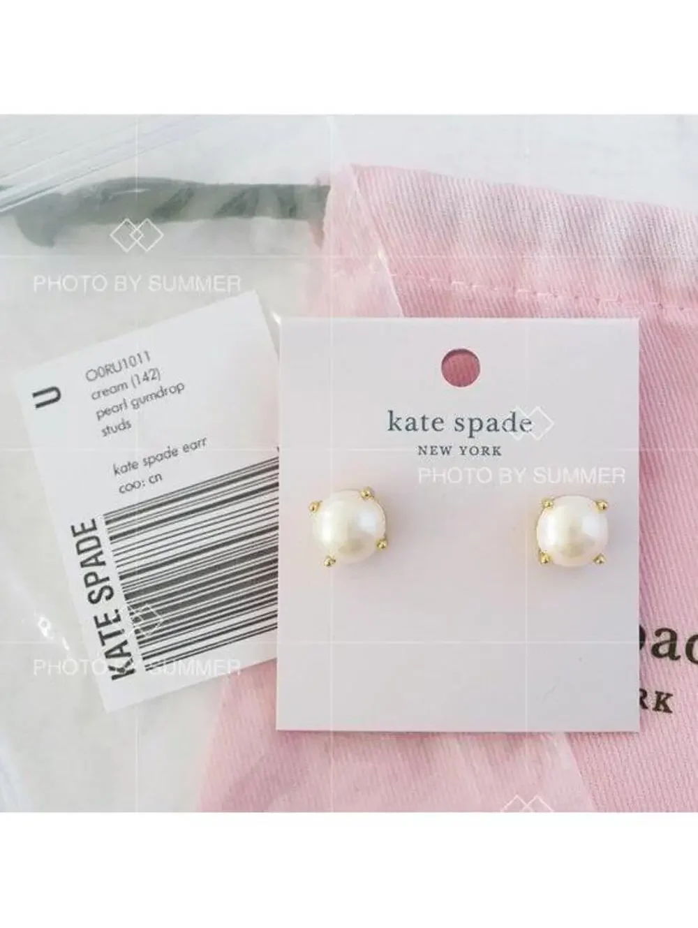 Kate Spade Gumdrop Pearl Stud Earrings Cream Multi